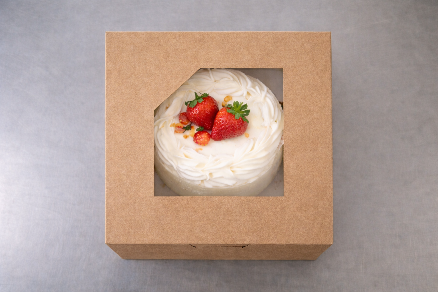 Kraft Paper Cake Boxes with Windows 15*15*10 CM - علب كرتون كيك بني مع شباك 15*15*10 سم