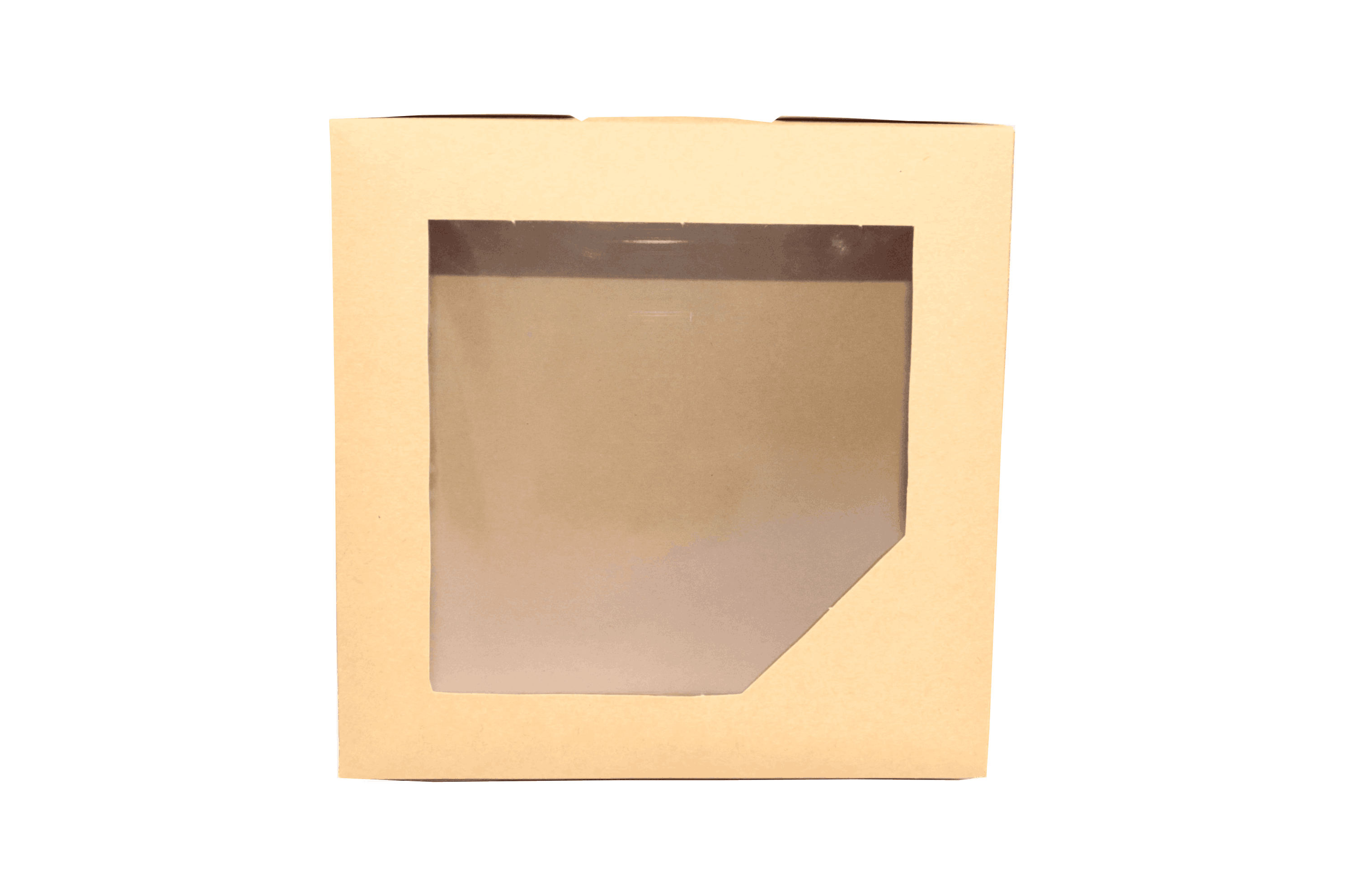 Kraft Paper Cake Boxes with Windows 35*35*10 CM - علب كرتون كيك بني مع شباك 35*35*10 سم