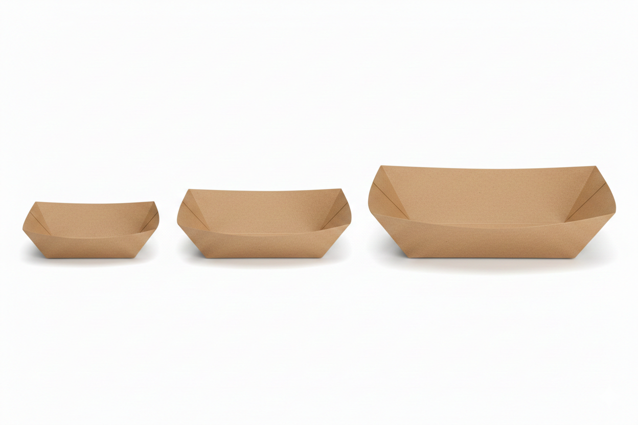 Kraft Paper Meal Trays (S,M,L) - صحن كرتون كرافت (كبير,وسط,صغير)