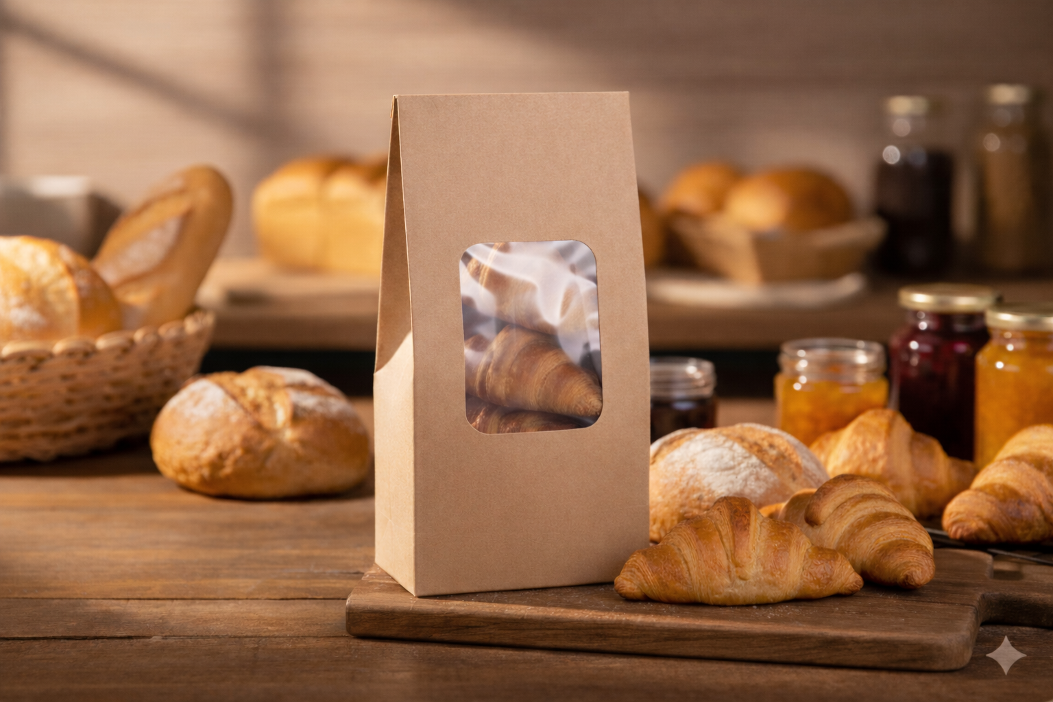 Kraft Paper Pouches with Window (500g) - كيس كرتون بني سادة مع شباك  500 غم - 2