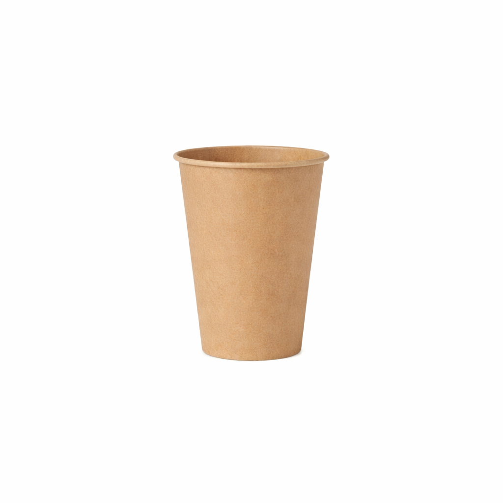 Kraft Single Wall Paper Cups 12oz - كاسات ورقية كرافت 12 اونص