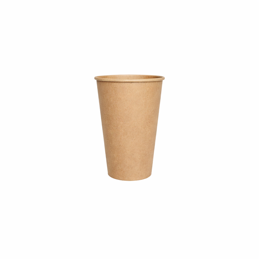 Kraft Single Wall Paper Cups 16oz - كاسات ورقية كرافت 16 اونص