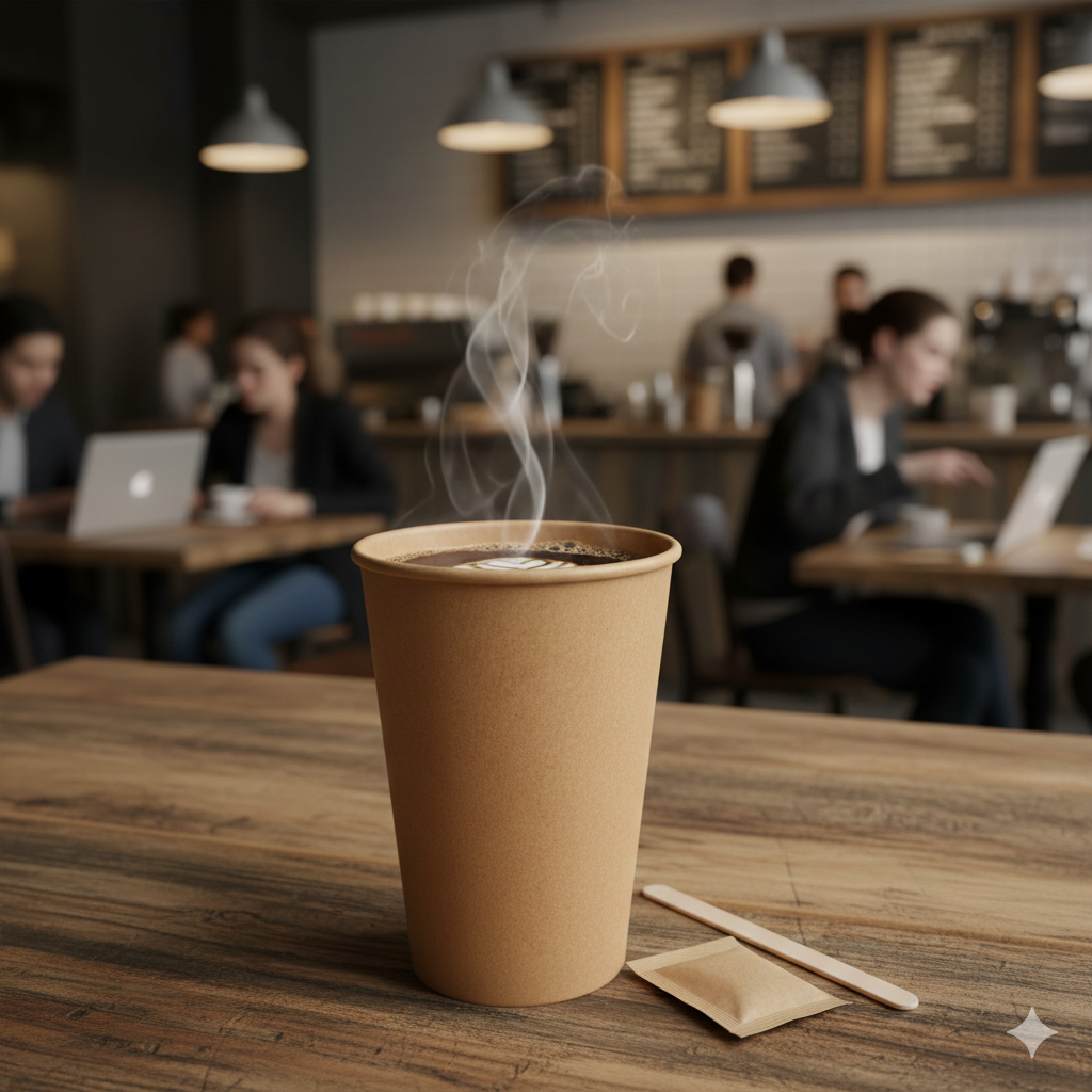 Kraft Single Wall Paper Cups 16oz - كاسات ورقية كرافت 16 اونص