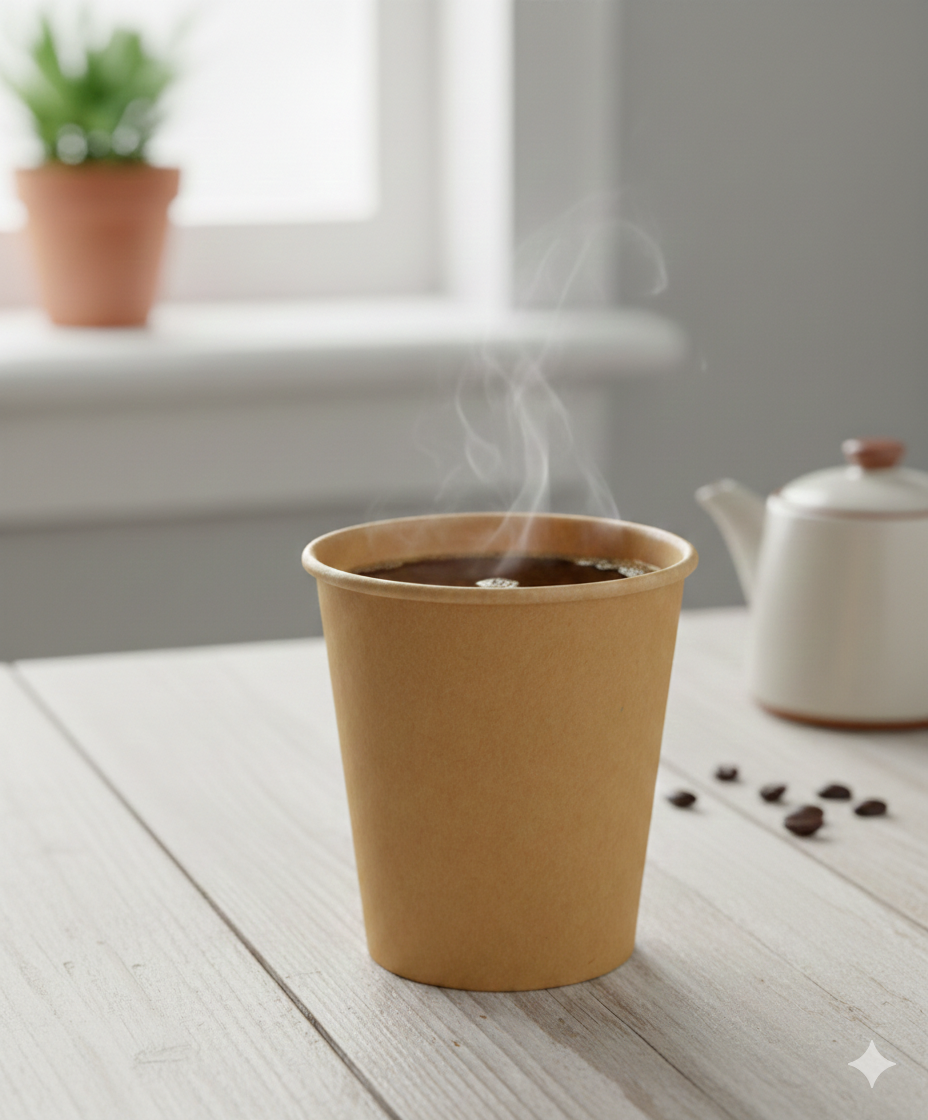 Kraft Single Wall Paper Cups 8oz - كاسات ورقية كرافت 8 اونص