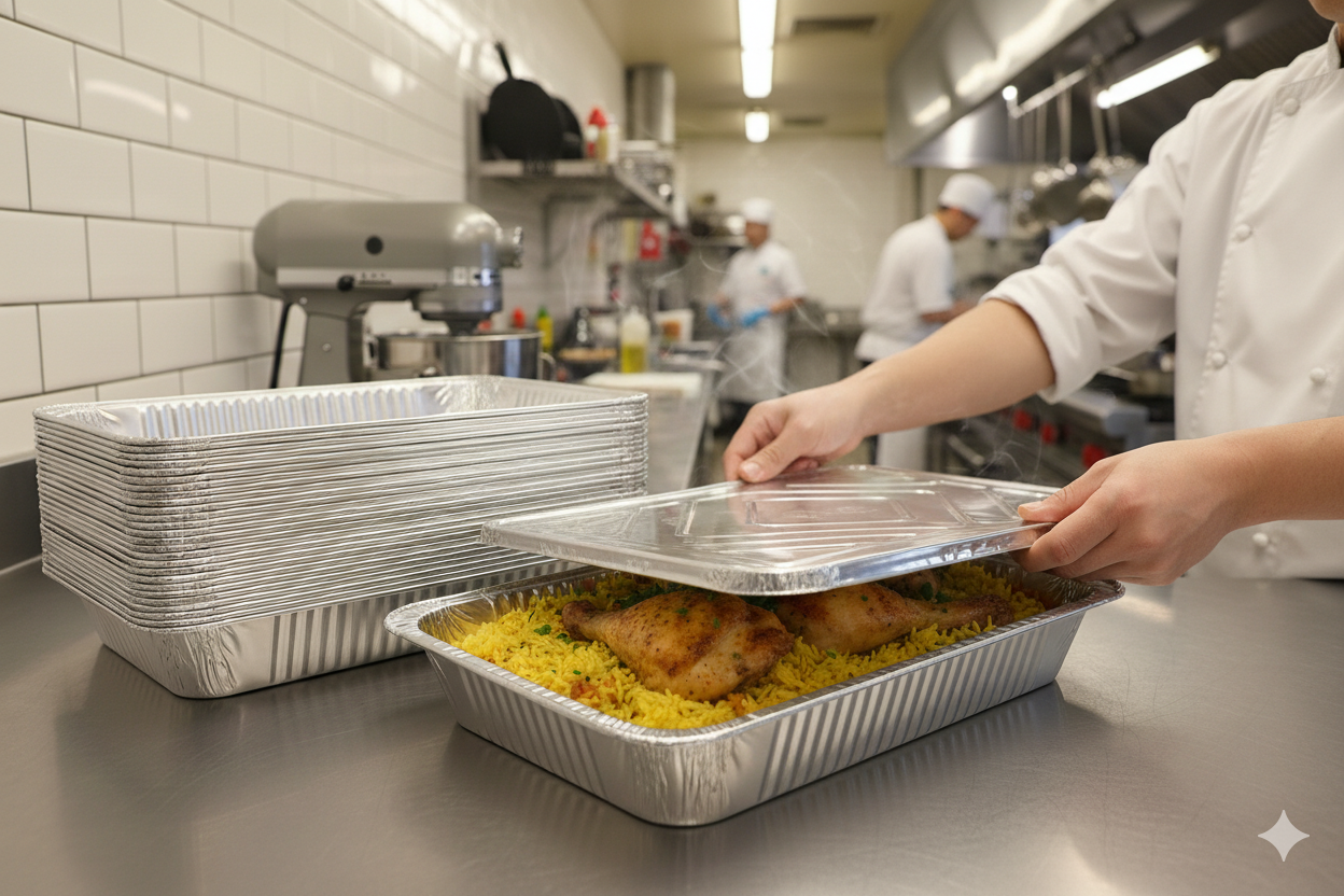 Lids for Aluminum Full Pan Containers - غطاء ل أوعية المنيوم حجم كبير  - 2 