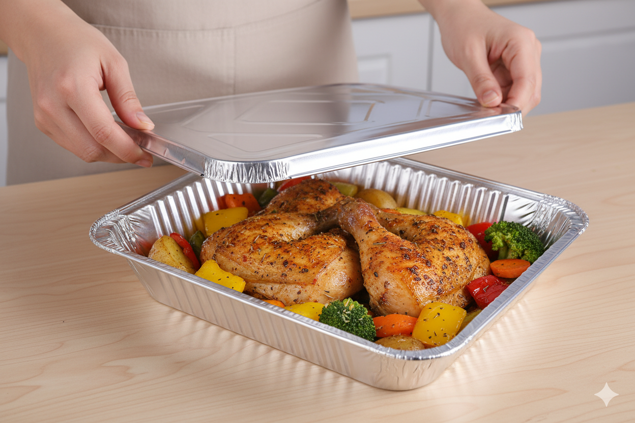 Lids for Aluminum Half Pan Containers - غطاء ل أوعية المنيوم حجم وسط - 2 