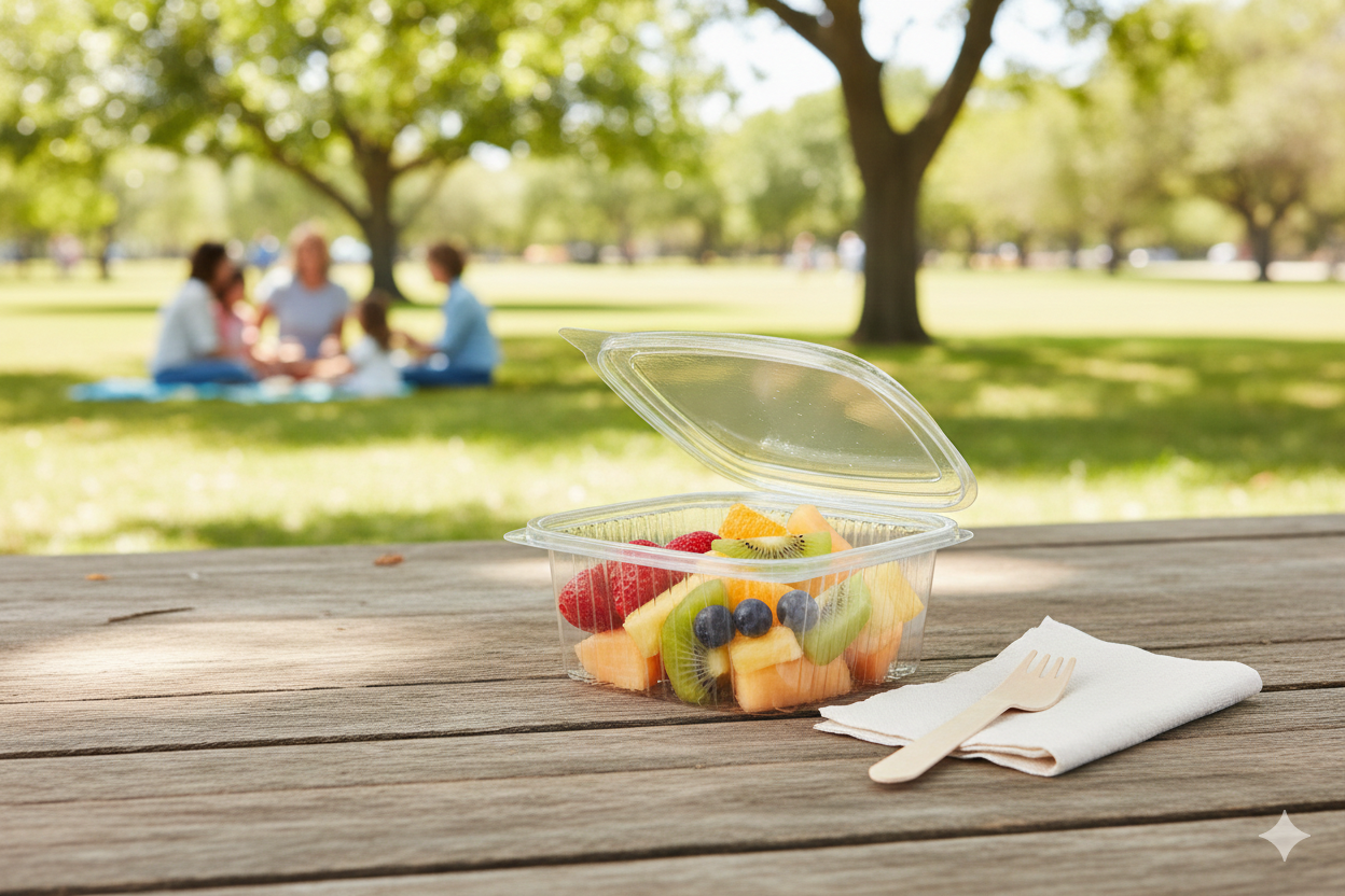 علب بلاستيك PET مستطيلة شفافة مع غطاء متصل  ARZ 918
PET Plastic Rectangle Hinged Containers ARZ 918