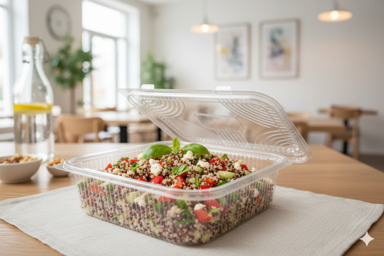 علب بلاستيك PET مستطيلة شفافة مع غطاء متصل ARZ 969
PET Rectangle Hinged Containers ARZ 969