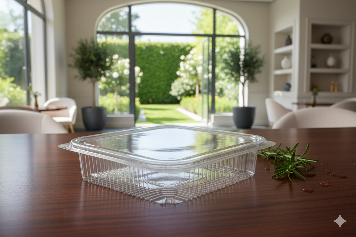 PET Rectangle Hinged Containers ARZ 960
علب بلاستيك PET مستطيلة شفافة مع غطاء متصل   ARZ 960