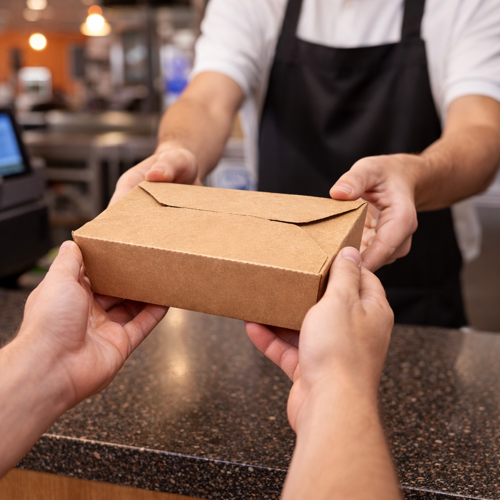 Paper Takeaway Boxes Size 8 - علب ورقية للوجبات الجاهزة قياس 8