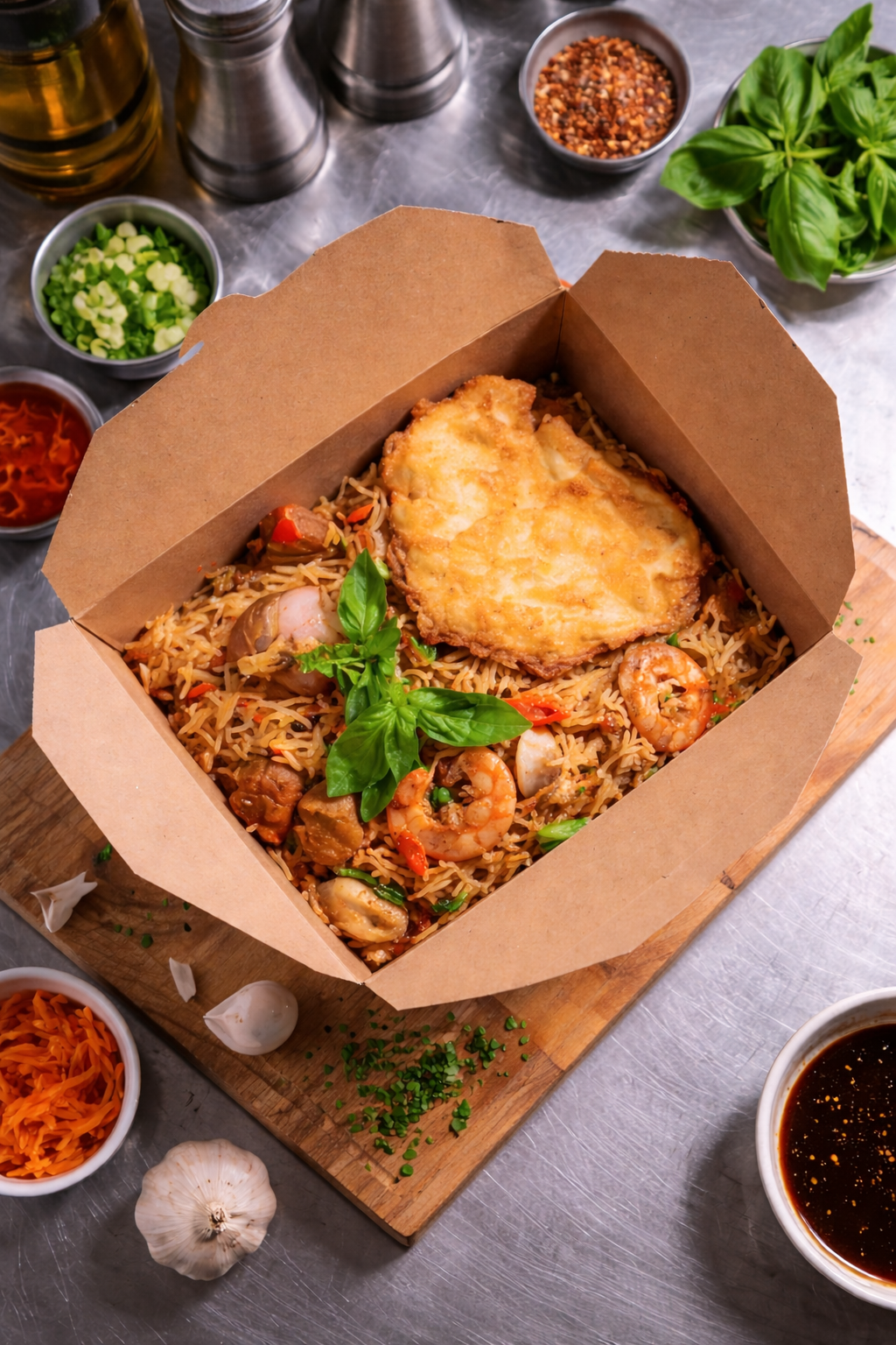 Paper Takeaway Boxes Size 8 - علب ورقية للوجبات الجاهزة قياس 8