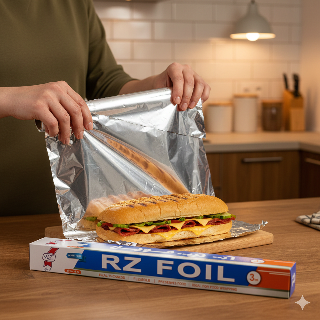 لفائف رقائق الألومنيوم للاستخدام المنزلي 45 سم × 3 م