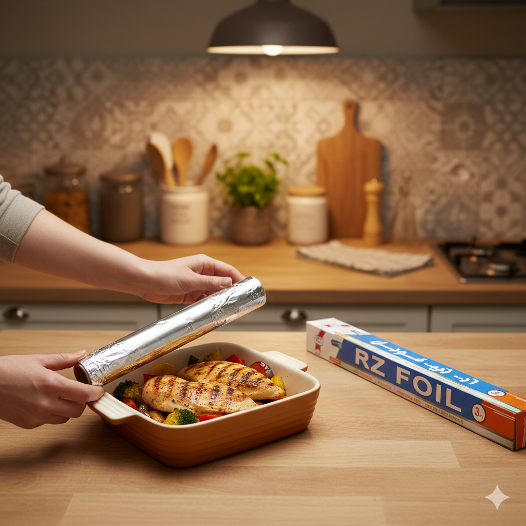 لفائف رقائق الألومنيوم للاستخدام المنزلي 45 سم × 3 م