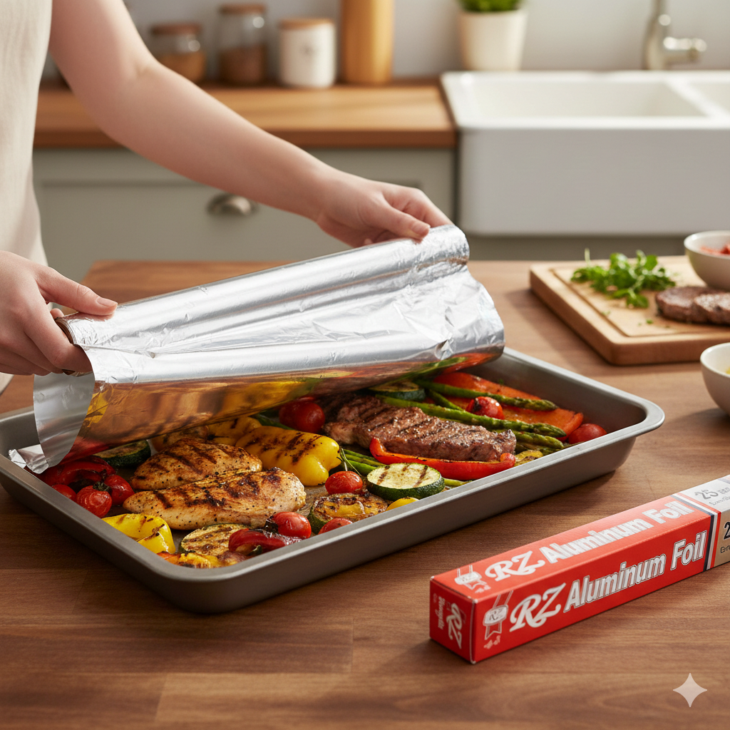 لفائف رقائق ألومنيوم شديدة التحمل 30 سم × 25 قدم مربع VIP