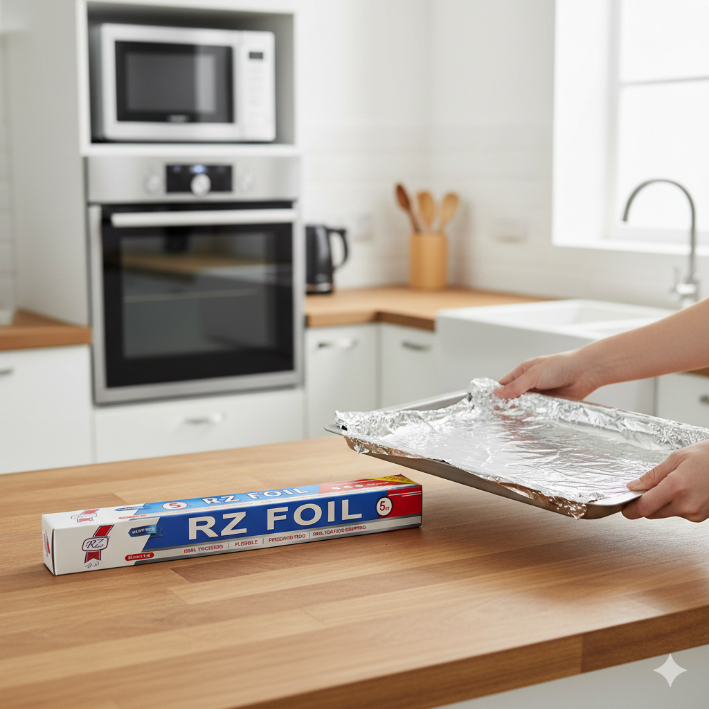 لفائف رقائق الألومنيوم للاستخدام المنزلي 45 سم × 5 م