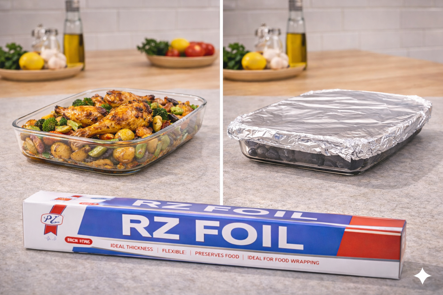 لفائف ورق ألومنيوم للاستخدام المنزلي 60 سم × 5 م