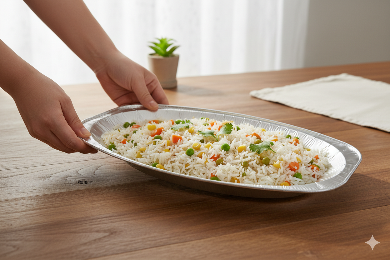 أطباق بيضاوية الشكل من الألومنيوم، 20/35/42/55 سم