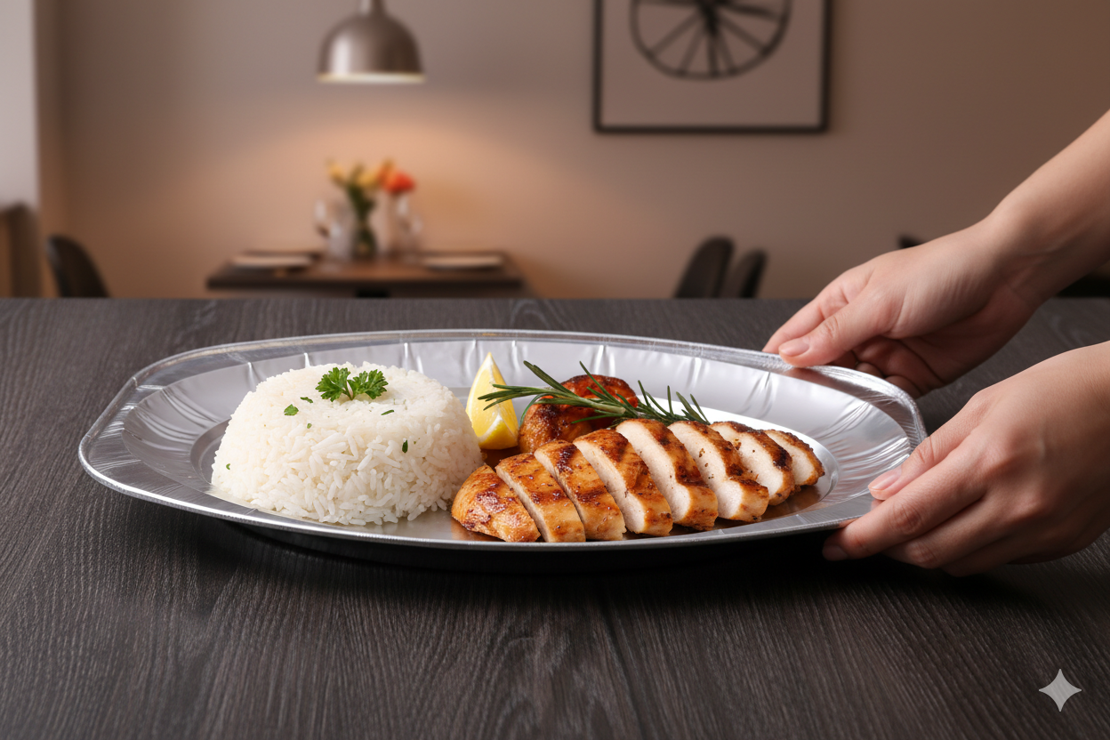 أطباق بيضاوية الشكل من الألومنيوم، 20/35/42/55 سم