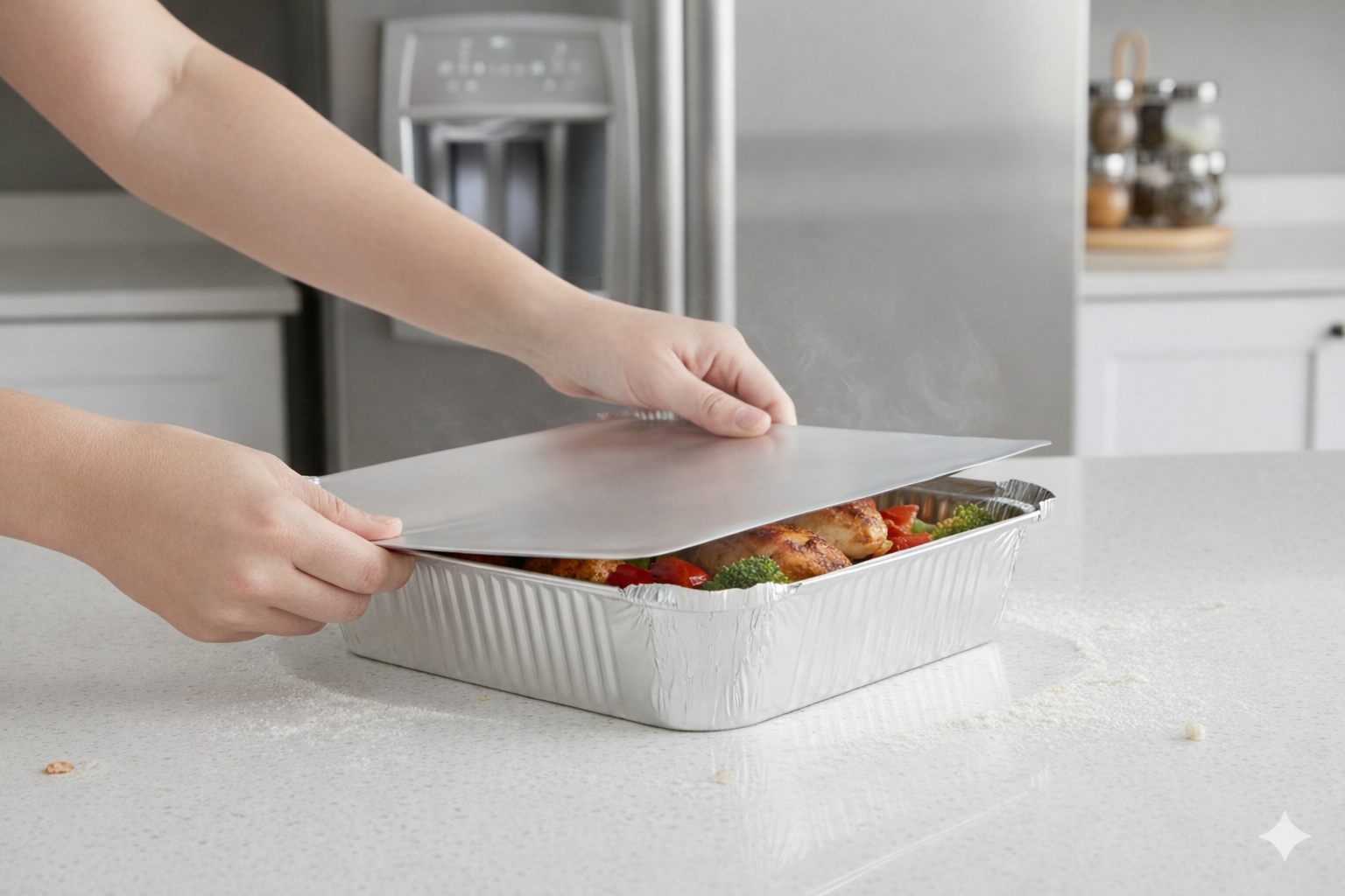 أغطية للحاويات المربعة المصنوعة من الألومنيوم