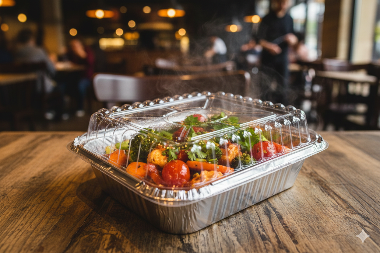 أغطية بلاستيكية شفافة لحاويات الألمنيوم المربعة SRZ 15