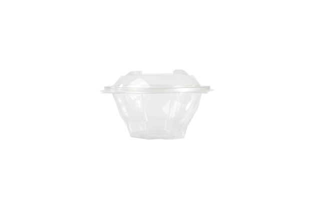 PET Round Salad Hinged Containers 370/600cc