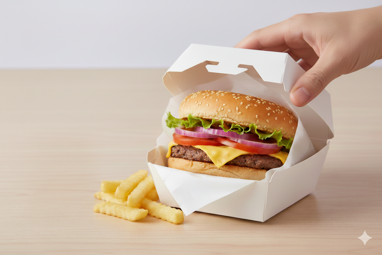 White Burger Clam Shell Containers (S,M,L)