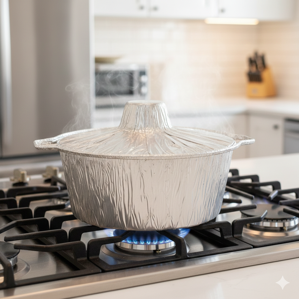 أواني ألومنيوم بأغطية، سعة 2/4.5/6 كجم