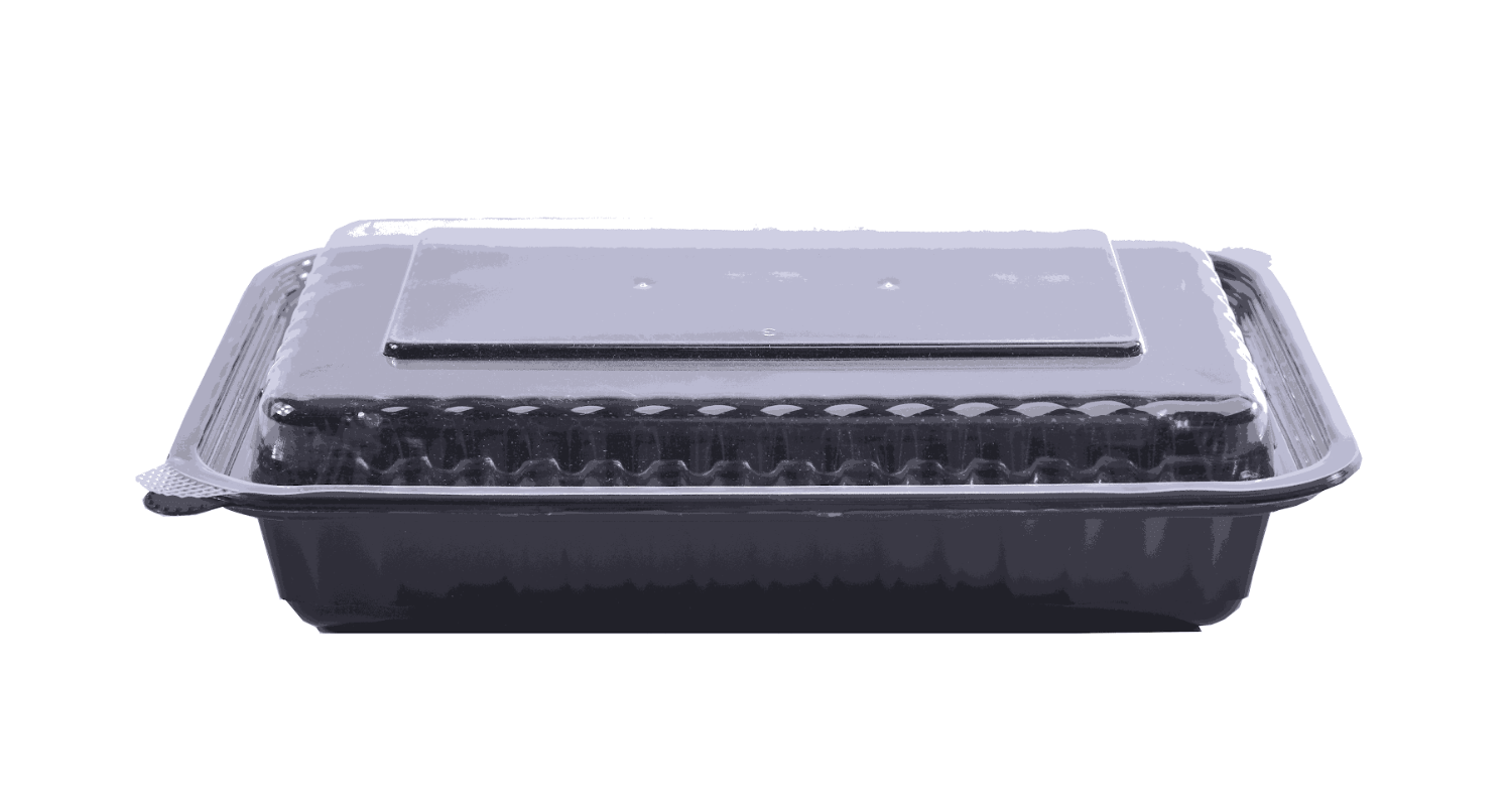 Black PP Microwavable Plastic Containers with Lids (12/16/24/28/38/48/58oz)
علب مايكرويف بلاستيك مستطيلة مع أغطية        (12/16/24/28/38/48/58 أونص)