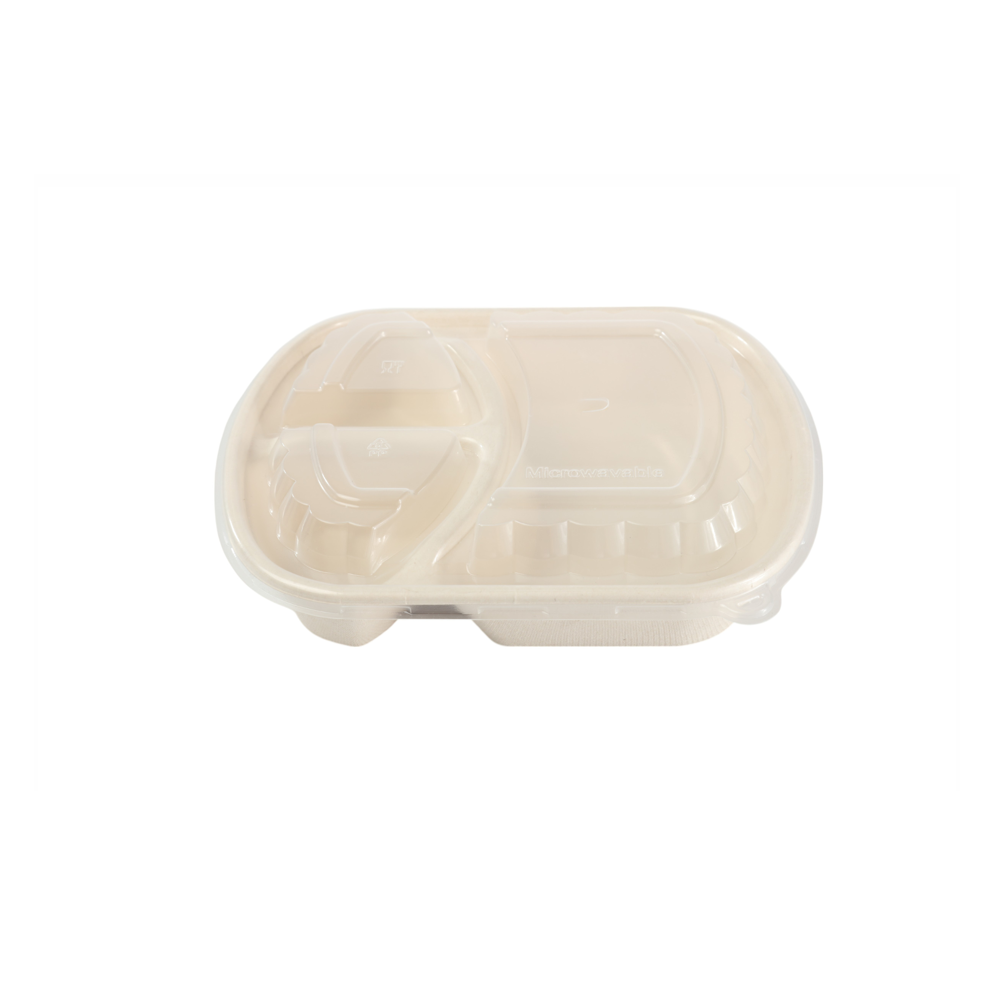 Compostable Paper Containers 32oz - 3 Partition