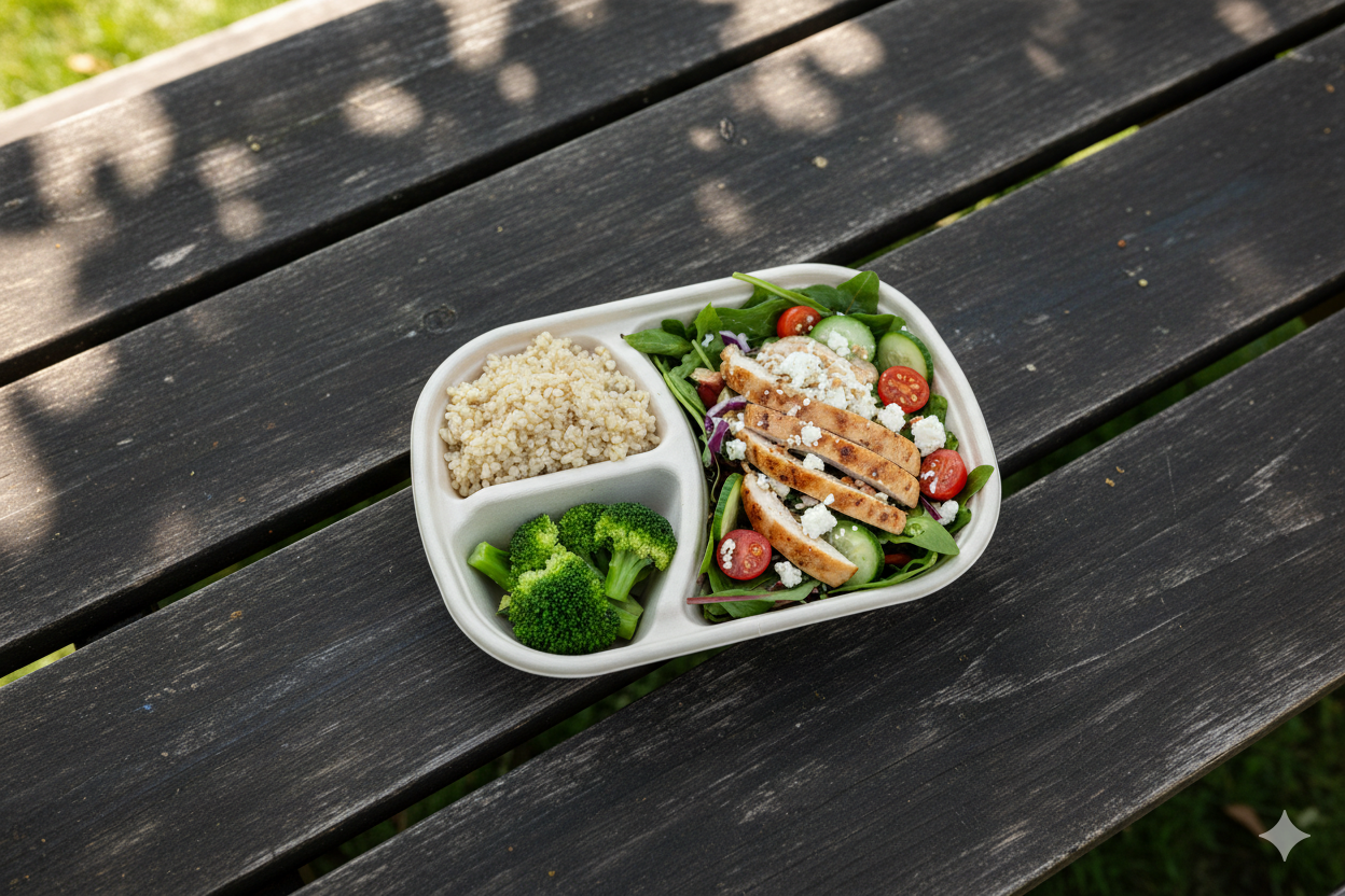 Compostable Paper Containers 32oz - 3 Partition