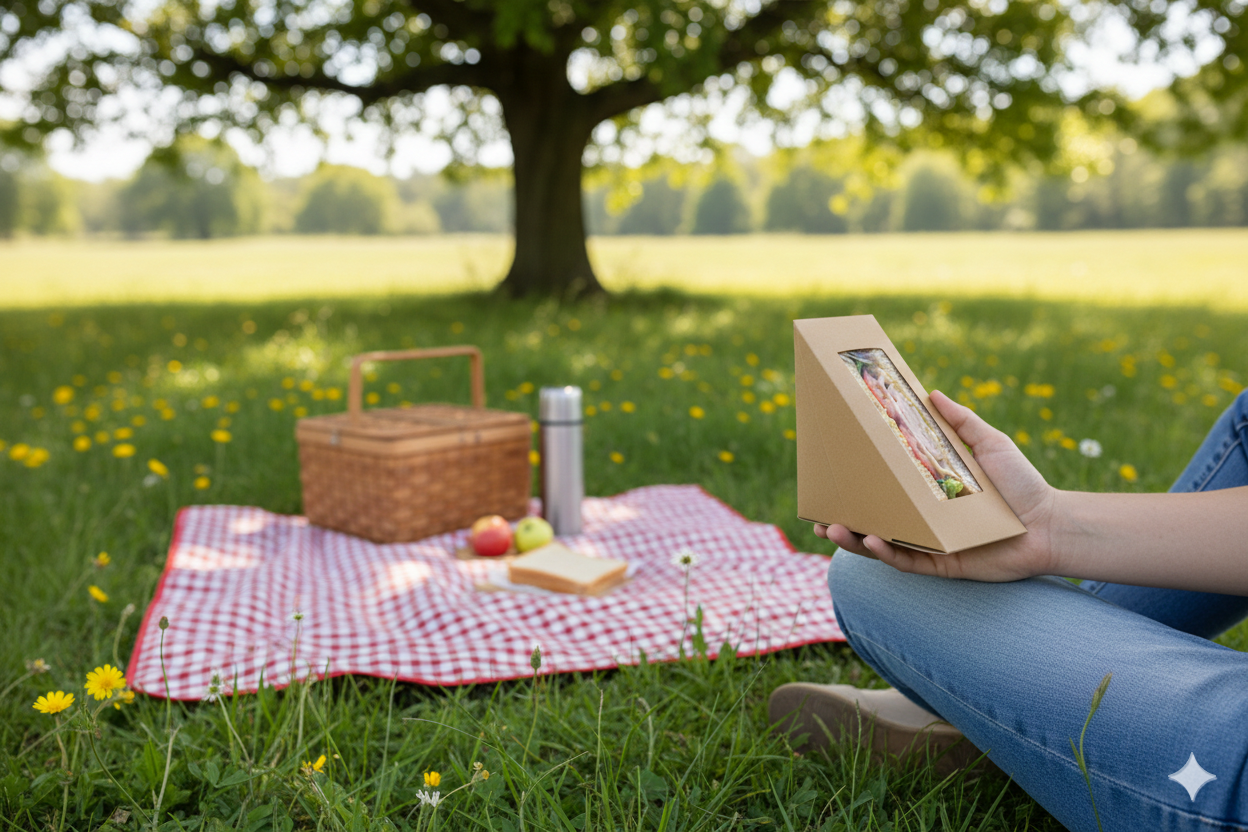 علب ورقية لساندويتشات كلوب بنافذة
