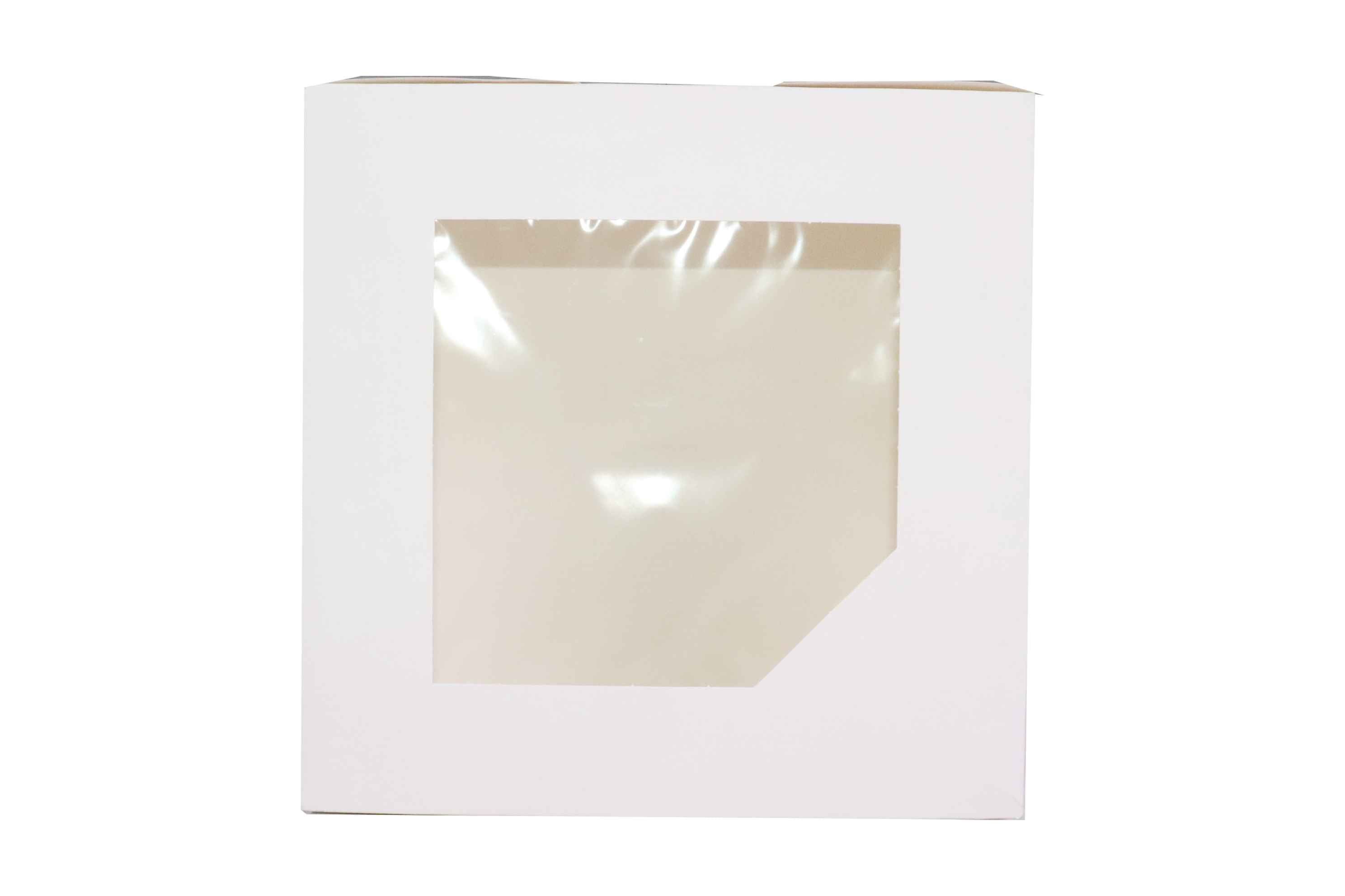 علب كيك ورقية بيضاء مزودة بنوافذ (5 أحجام)