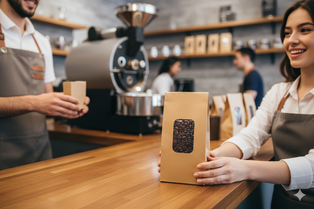 أكياس ورقية كرافت بنافذة (250/500/1000 غرام)