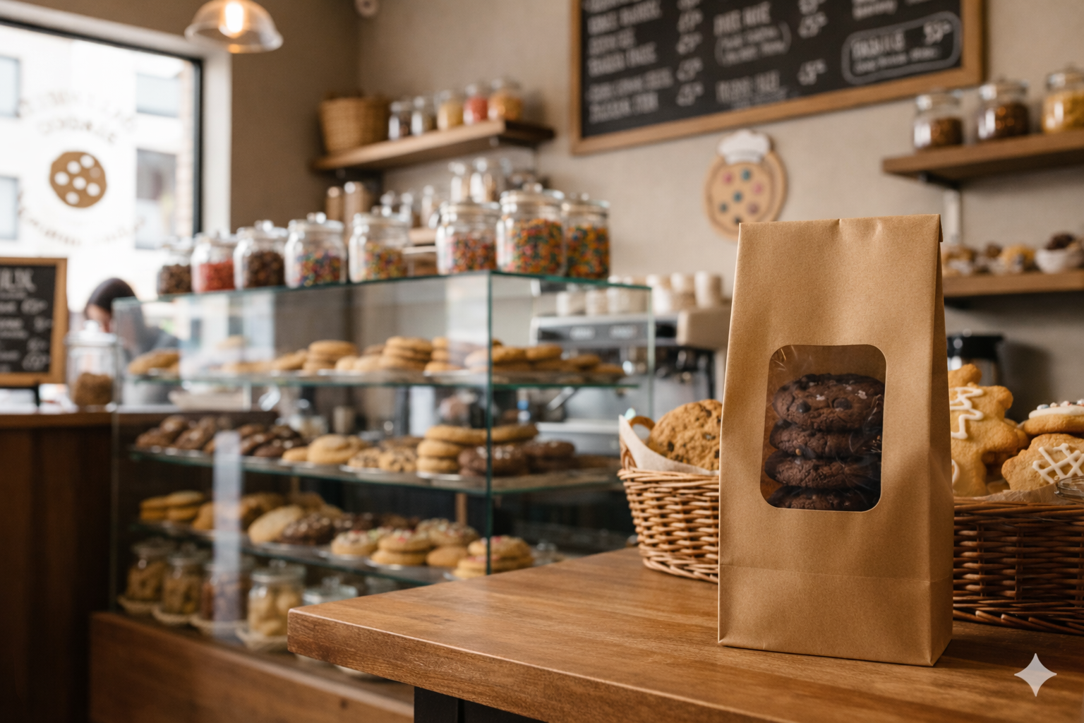 أكياس ورقية كرافت بنافذة (250/500/1000 غرام)