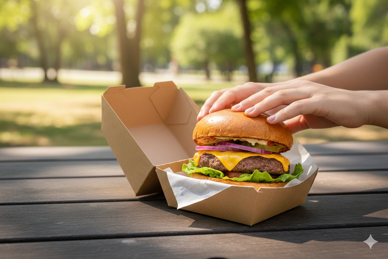 علب برجر كرافت على شكل صدفة المحار (صغير، متوسط، كبير)