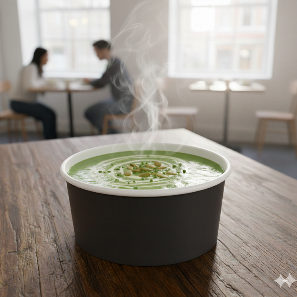 أوعية ورقية سوداء وبيضاء وكرافت، 8/12/14/16/20/24/24 بوصة عرض/40/45 أونصة