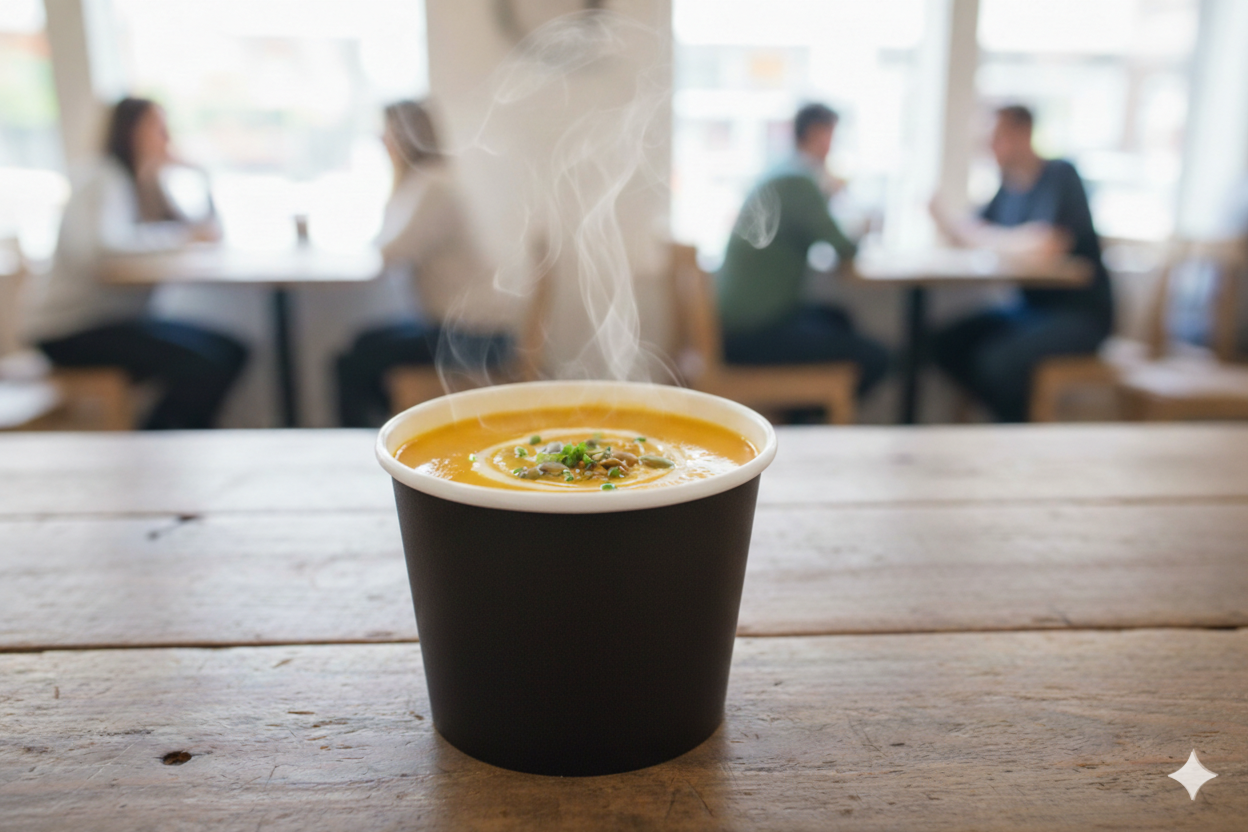 أوعية ورقية سوداء وبيضاء وكرافت، 8/12/14/16/20/24/24 بوصة عرض/40/45 أونصة