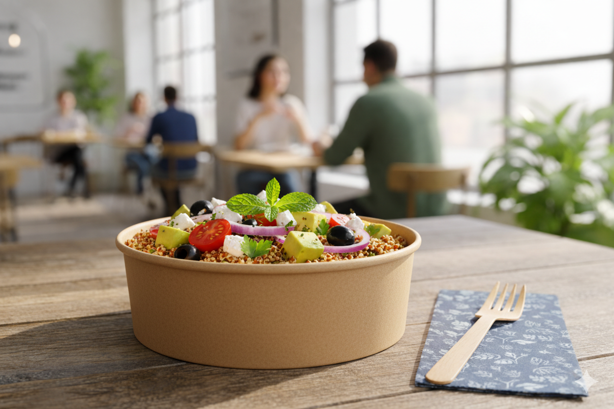 أوعية ورقية سوداء وبيضاء وكرافت، 8/12/14/16/20/24/24 بوصة عرض/40/45 أونصة