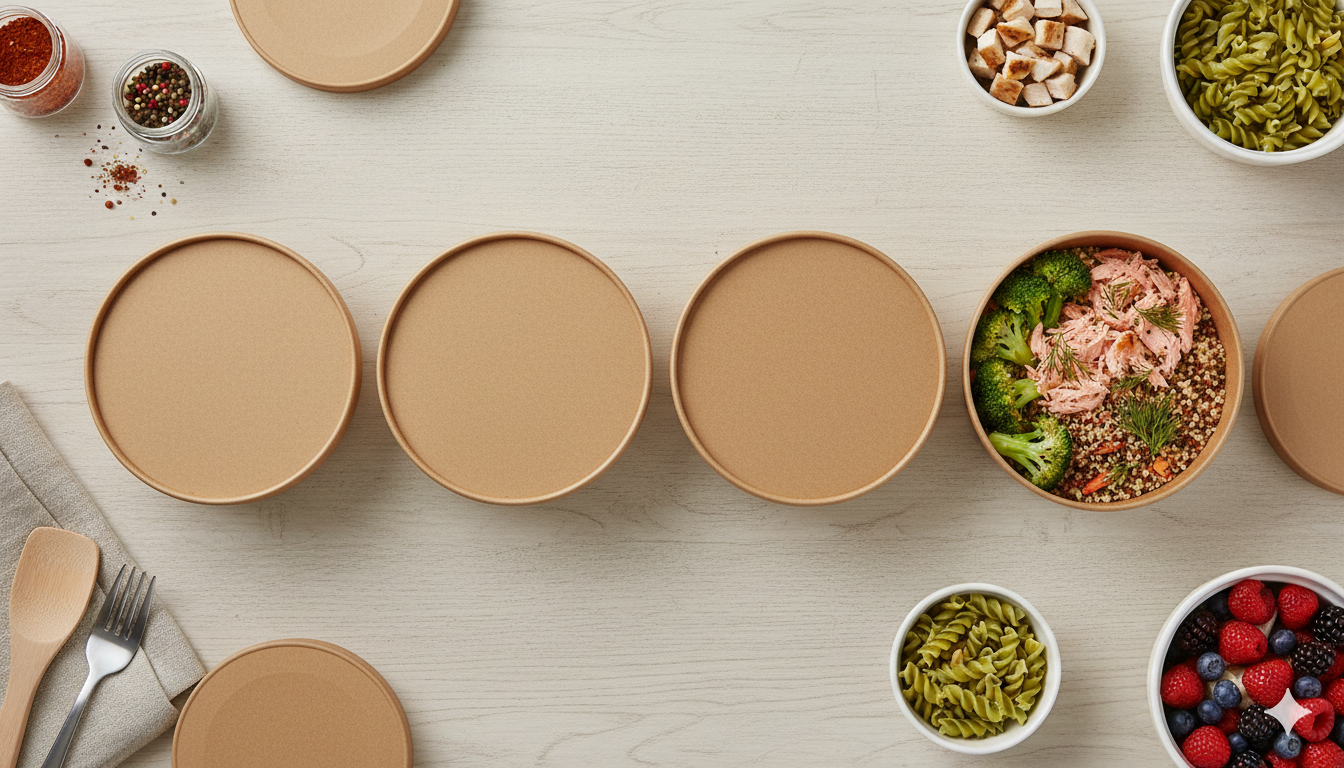 Kraft Paper Lids for Paper Bowls (8/12/14/16/20/24/24-Wide/40/45oz)