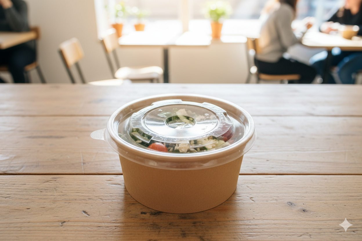 Flat Plastic PP Lids for Paper Bowls 8/12/14/16oz