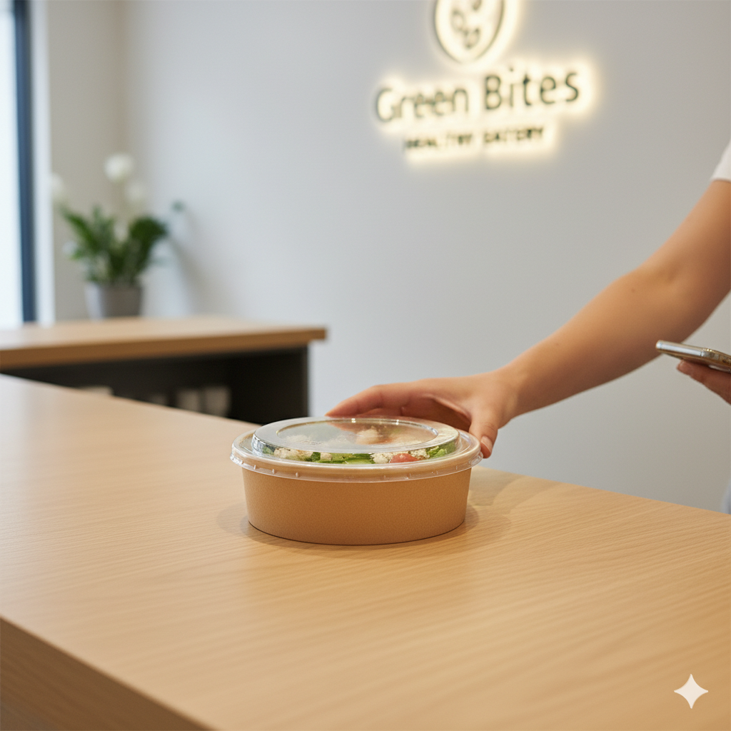 Flat Plastic PP Lids for Paper Bowls 20/24oz