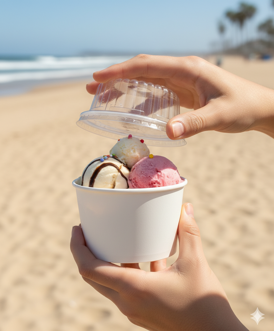 Clear Plastic Dome Lids for 4oz Paper Containers
