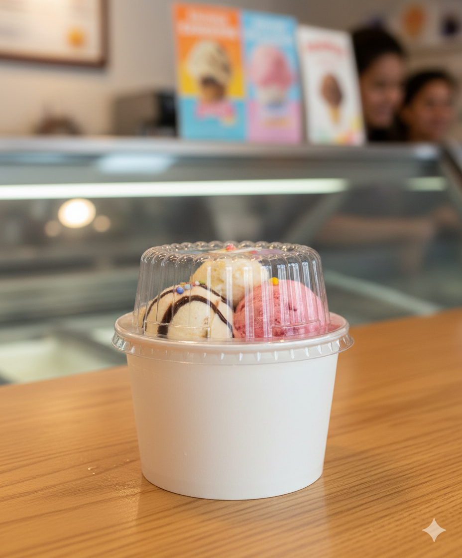 Clear Plastic Dome Lids for 6/8/10oz Paper Containers