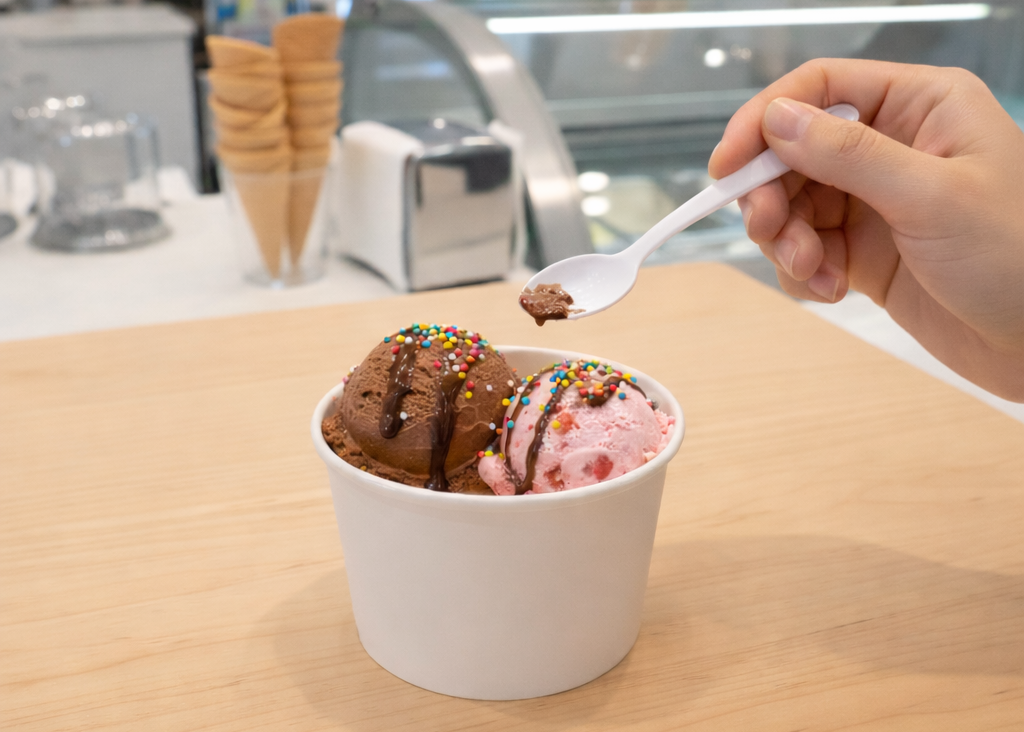 علب ايس كريم ورقية ابيض
White Ice Cream Cups 10oz