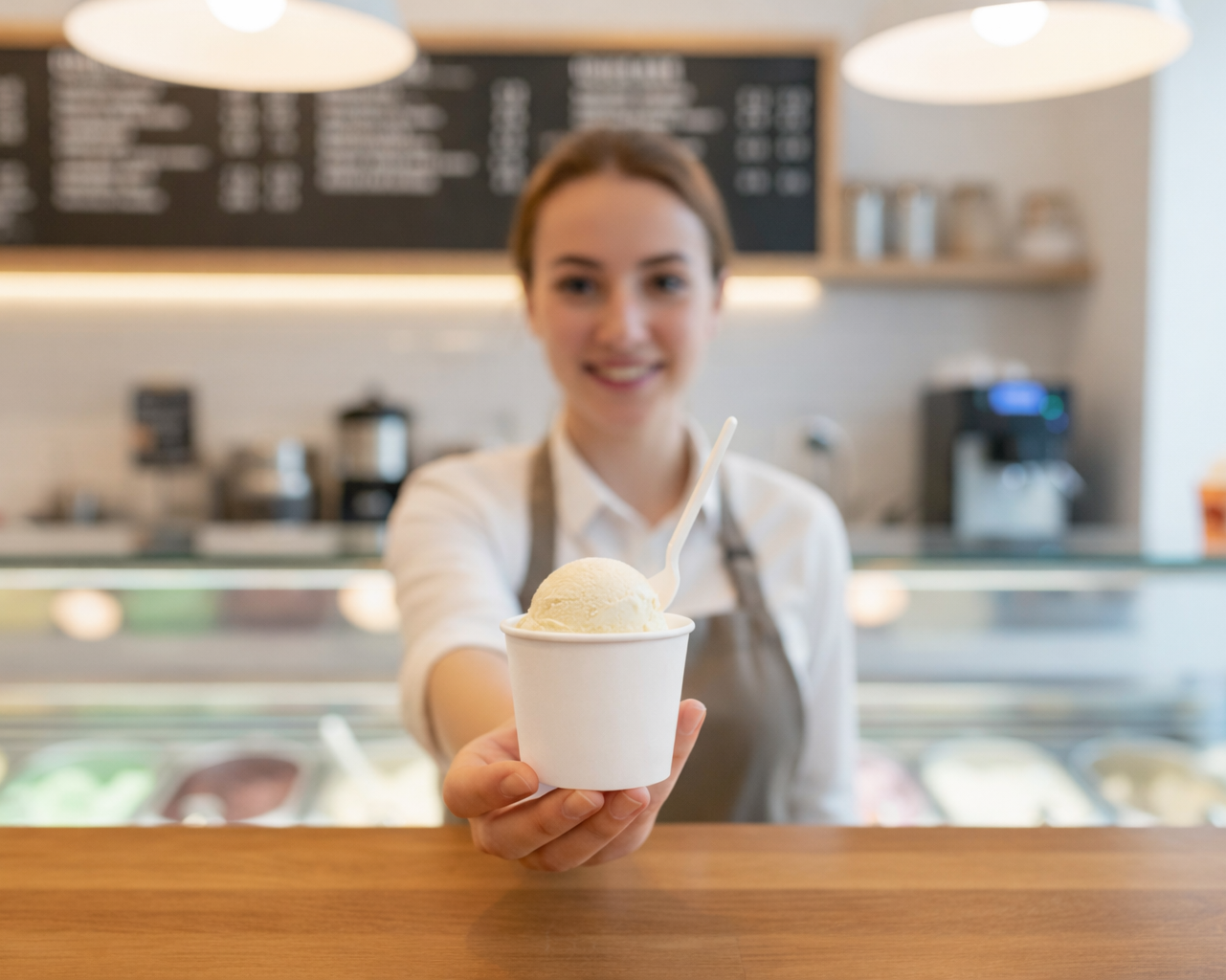 أكواب آيس كريم ورقية بيضاء (4/6/8/10 أونصة)