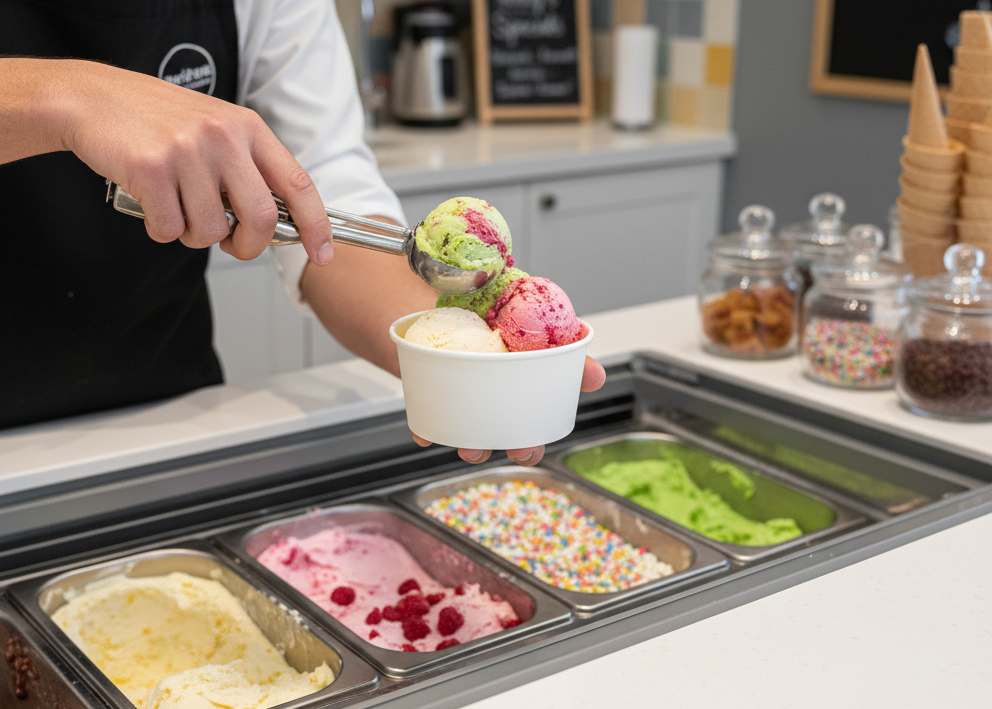 أكواب آيس كريم ورقية بيضاء (4/6/8/10 أونصة)