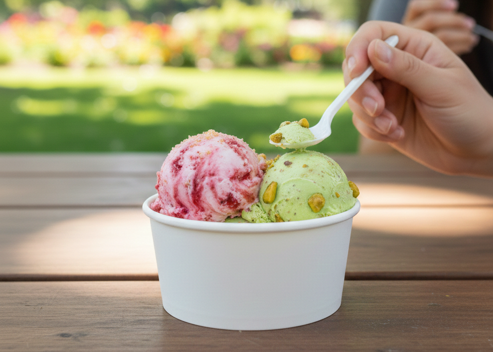 علب ايس كريم ورقية ابيض
White Ice Cream Cups 6oz