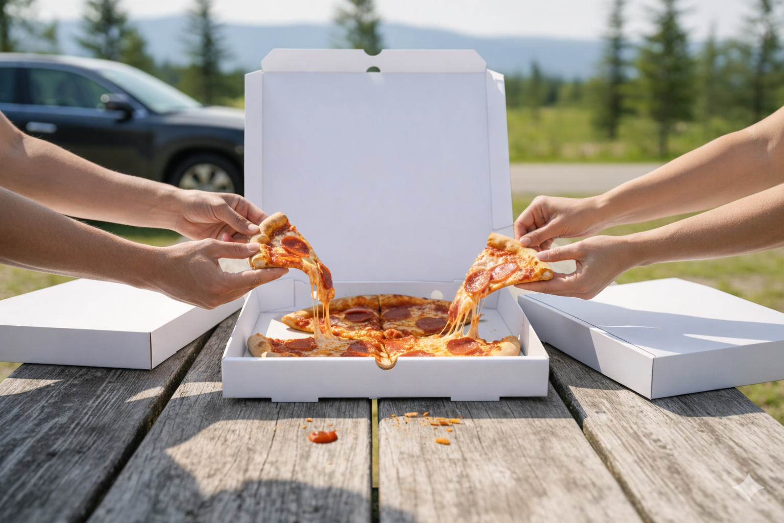 علب بيتزا بيضاء (صغيرة، متوسطة، كبيرة، كبيرة جدًا)