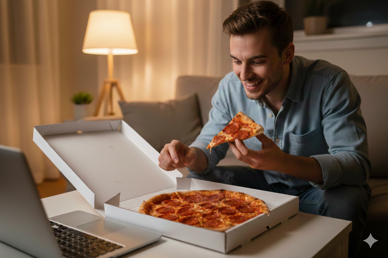 علب بيتزا بيضاء (صغيرة، متوسطة، كبيرة، كبيرة جدًا)