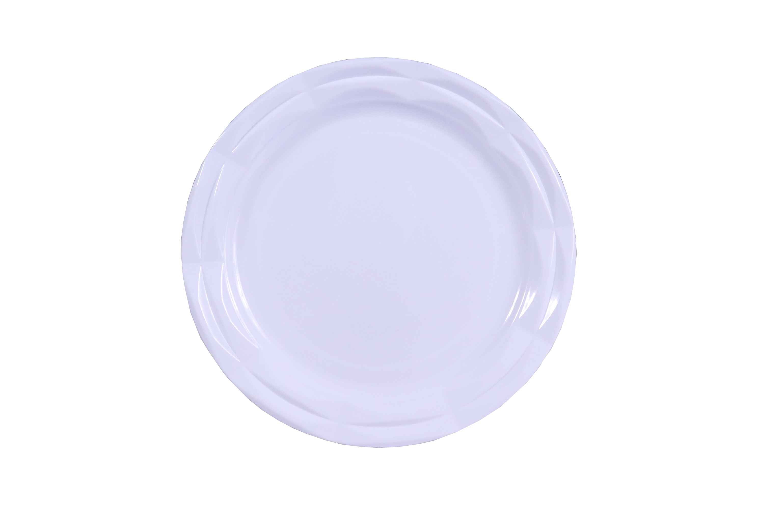 أطباق بلاستيكية بيضاء مستديرة لكبار الشخصيات 19/26 سم